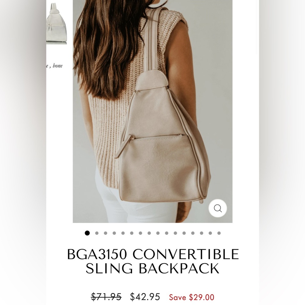 Convertible sling backpack